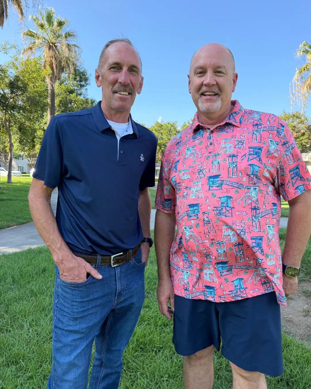 Art Andres with a community supporter at a local park