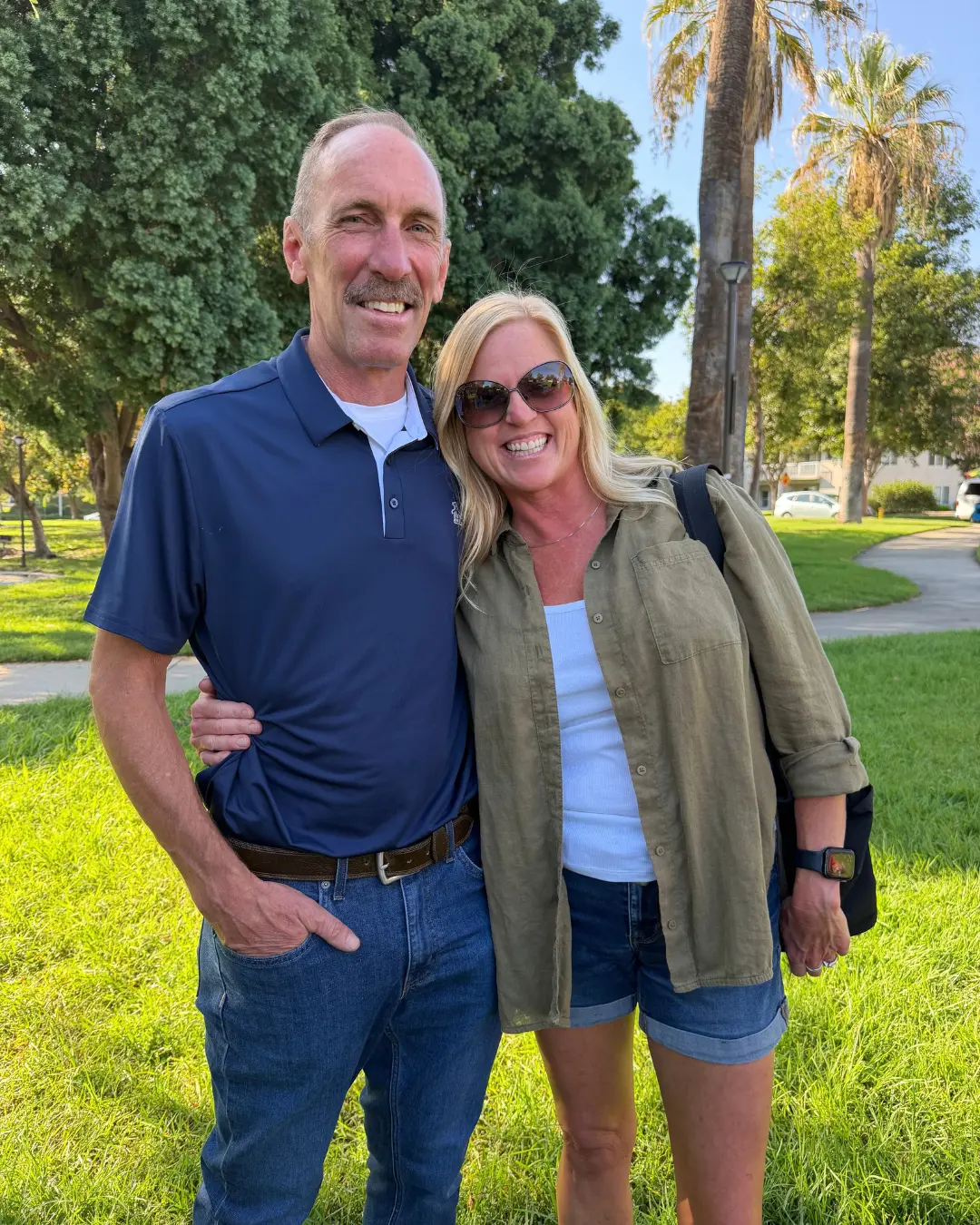 Art Andres with a supporter at a local park